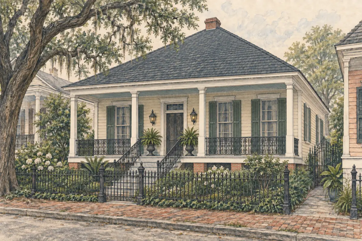 New Orleans home with a full-width porch and hip roof